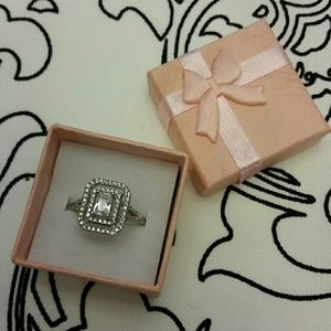 Cz engagement ring emerald cut