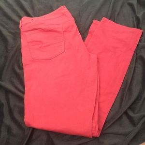 Coral Pink AE Skinny jeans