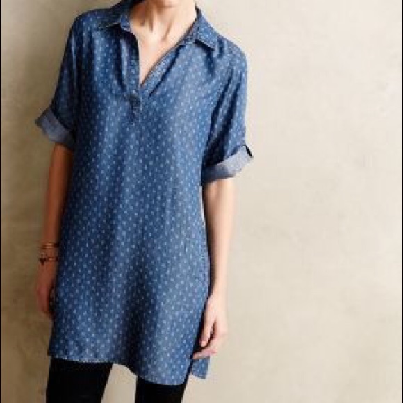 Cloth and Stone Diamond Dot chambray dress