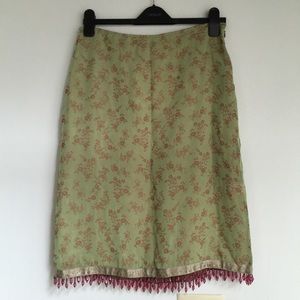 Betsey Johnson Floral Print Skirt with Beaded Hem