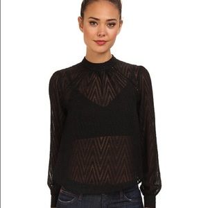 Free People Black After Midnight Blouse