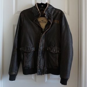 Mens Leather Hollister Moto Jacket