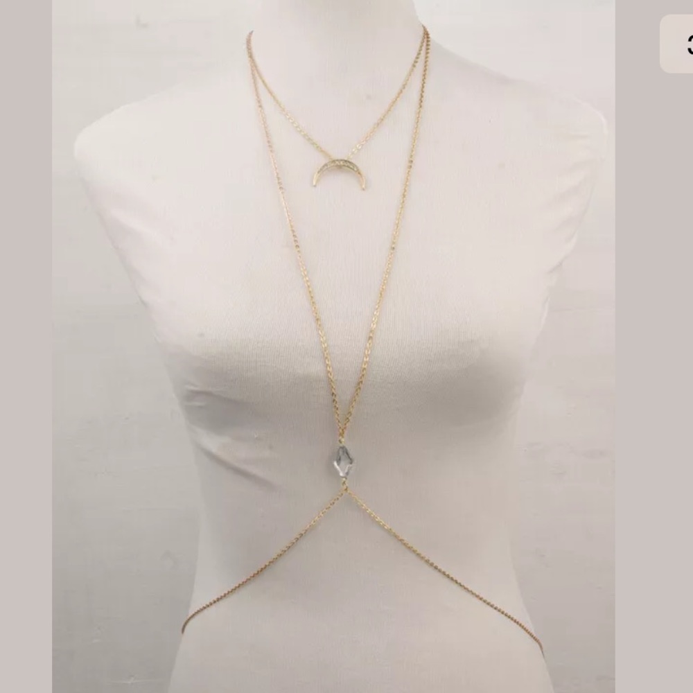 Boho chic summer gold body harness chain - Picture 5 of 7