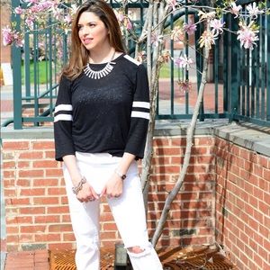 cotton color-block baseball tee > j.crew