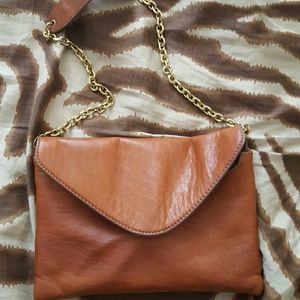 J. Crew leather shoulder bag with chain