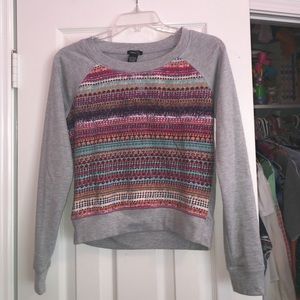 Rue 21 Aztec printed gray sweatshirt