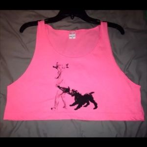 Neon Crop Top Coppertone Girl American Apparel