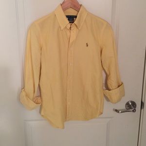 Pale yellow, super slim fit Ralph Lauren Oxford