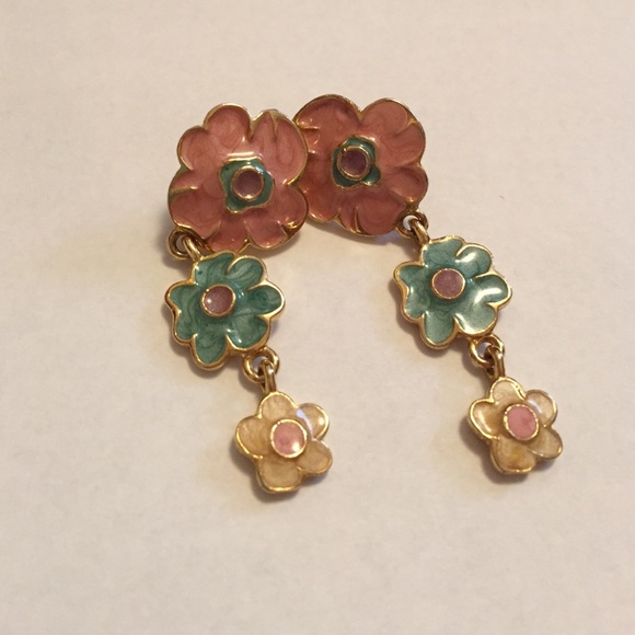 Flower Dangling Earrings - Picture 1 of 4
