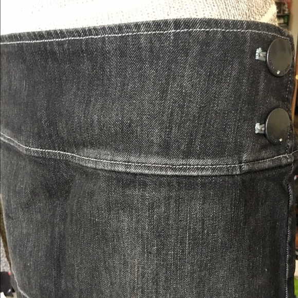 Vintage DKNY Blk Distressed Denim Mini sz M - Picture 3 of 4
