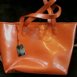 Orange Newton Ralph Lauren Handbag Tote