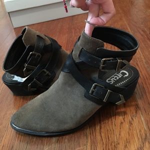 Sam Edelmen Green Suede Booties