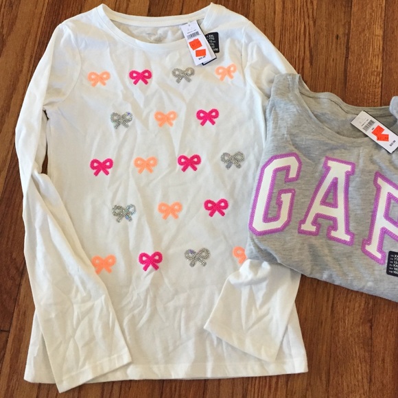 NWT GAP Bundle Long Sleeve Tees 💜🎀