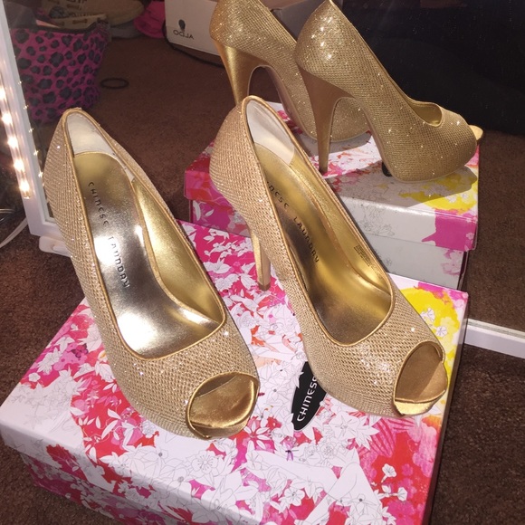 Gold heels!