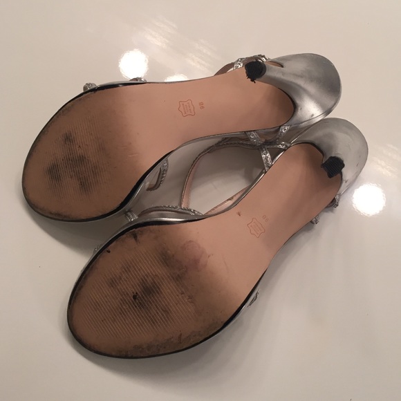 Caparros Silver Stiletto Prom Shoes Worn Once! 9 - Picture 3 of 4