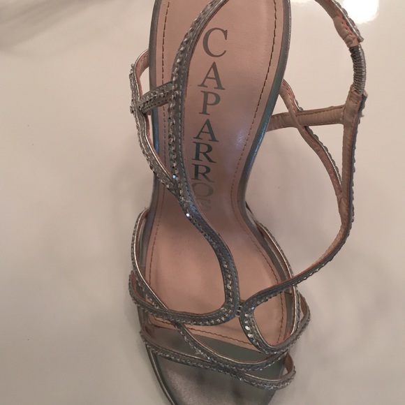 Caparros Silver Stiletto Prom Shoes Worn Once! 9 - Picture 4 of 4