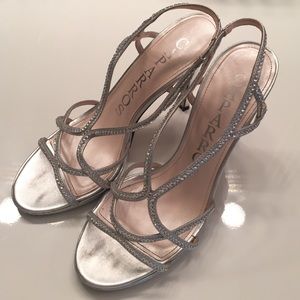 Caparros Silver Stiletto Prom Shoes Worn Once! 9
