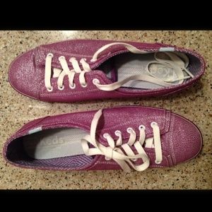 Keds Purple tennis shoes size 8 sparkle shimmer