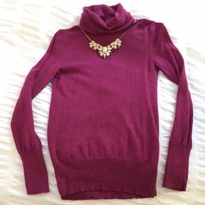 Deep pink turtleneck sweater