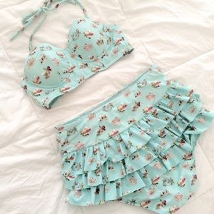 ModCloth Sea Time High Waisted Bikini