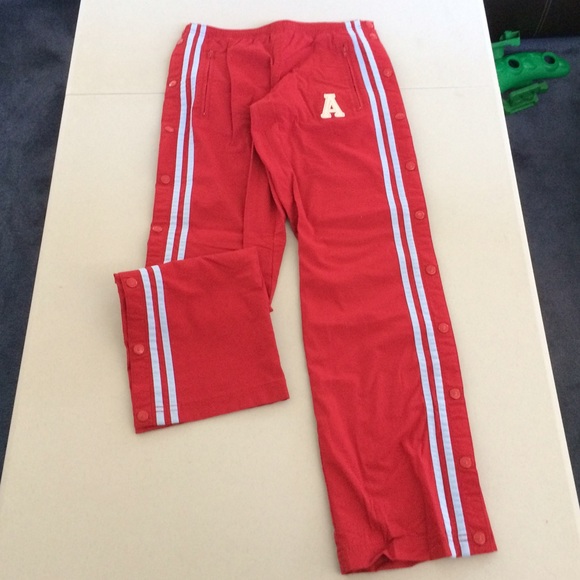 Red Lined Snap Sweat Pants