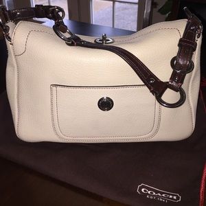 Coach cream colored leather purse