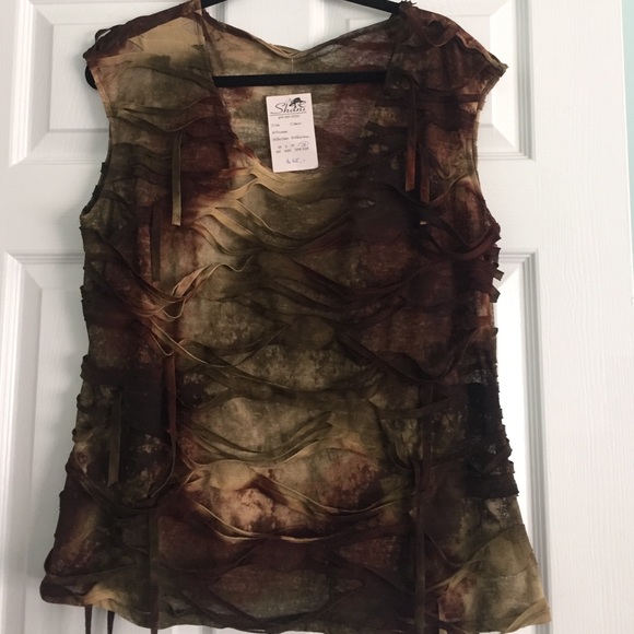 Brown and beige Top