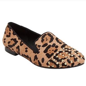 Steve Madden Gold Studded Leopard Flats Loafers 9