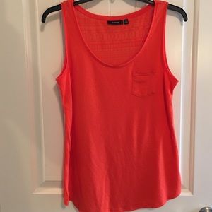 Orange Tank Top with Subtle Aztec Back