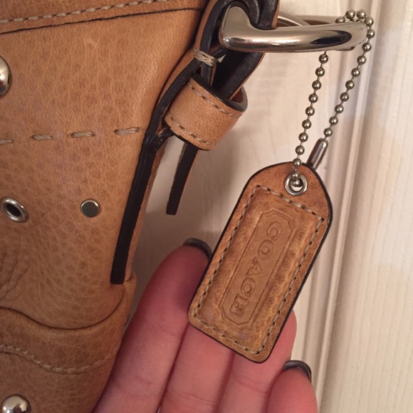 Coach Tan Leather Handbag with Silver Detail! - Picture 2 of 4
