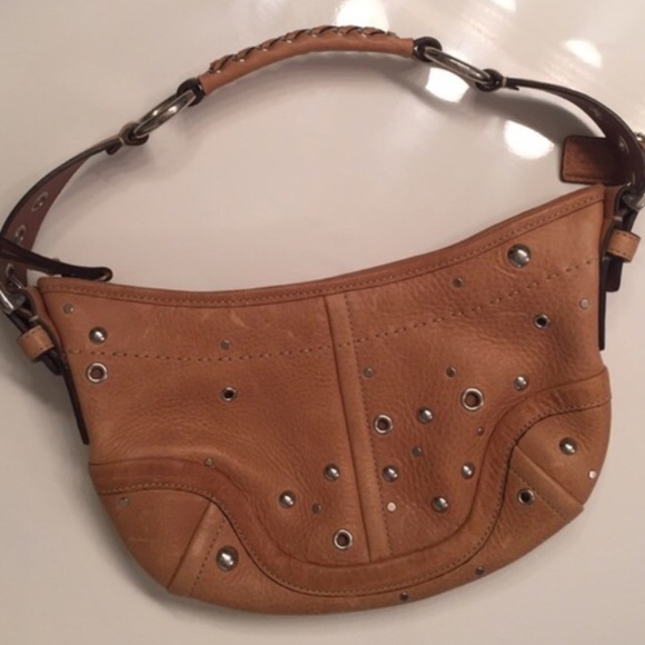 Coach Tan Leather Handbag with Silver Detail! - Picture 1 of 4