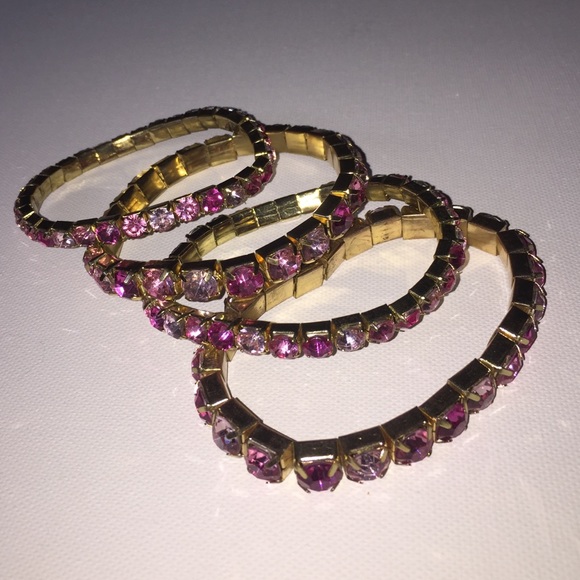 Gold and Pink Bracelet set