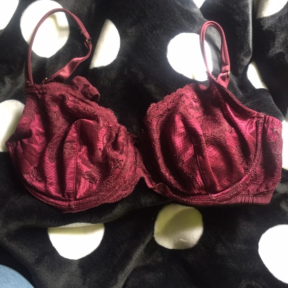 36D burgundy lace bra