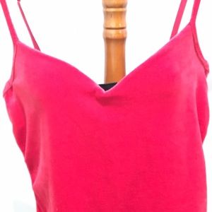 Red Velour Camisole Top