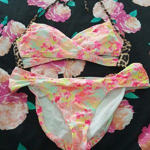 Victoria's Secret Pink Tropical bathing suit Large