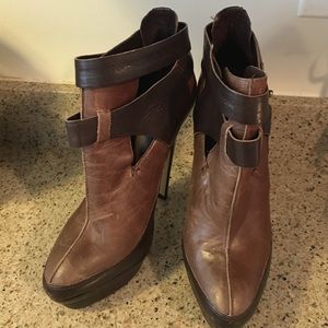 Brown boots with high heel. Worn twice.