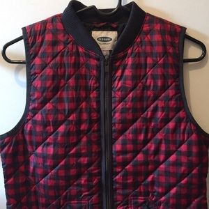 Old Navy Quilted Buffalo Check Vest