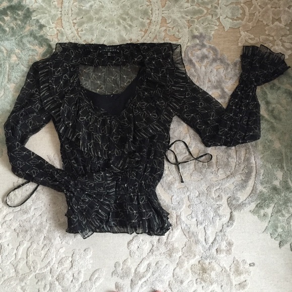 Robert Rodriguez sheer blouse with cami. Size 2.