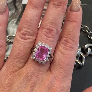 Pink Sterling Silver cocktail ring