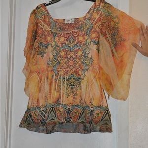 Cato orange print butterfly top size 22/24