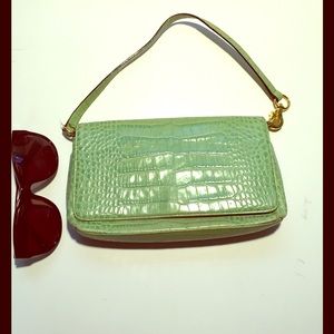Kate spade mint green croc mini bag