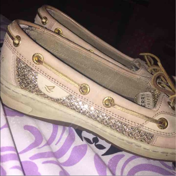 Gold Sparkly Sperrys