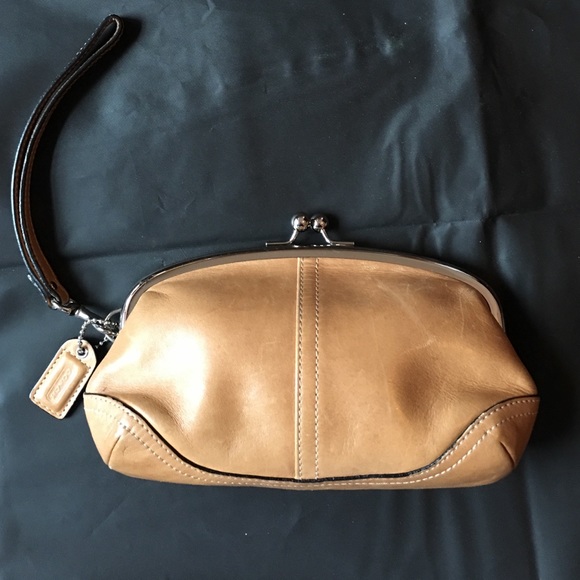 Leather coach wristlet