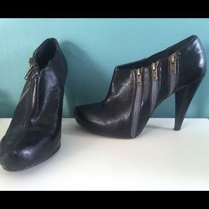 Steve Madden Booties with Blue/Gold Zipper