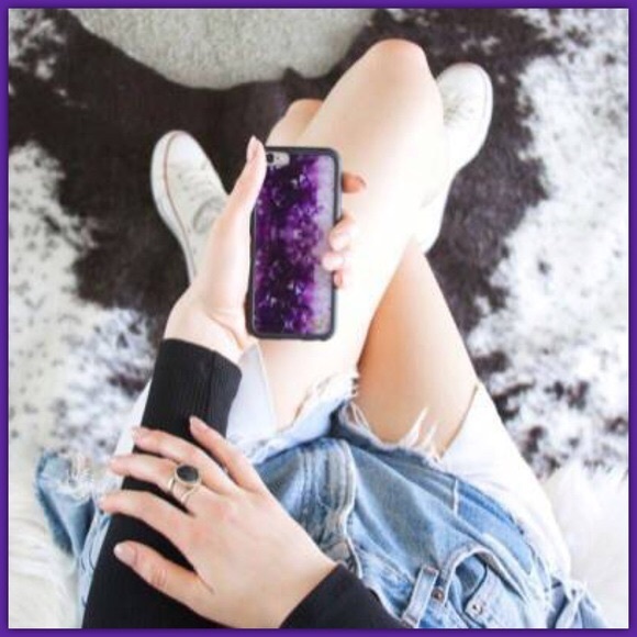 FLOWER AMETHYST HANDMADE CASE FOR IPHONE 6