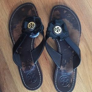 Tory Burch Black Flower Sandals