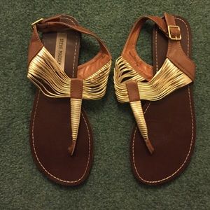 Steve Madden gold and brown sandals