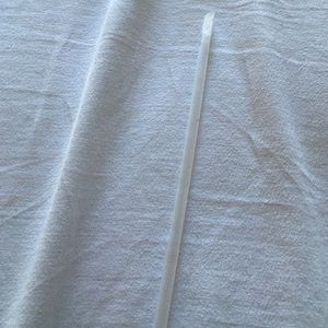 Gently bitten straw.