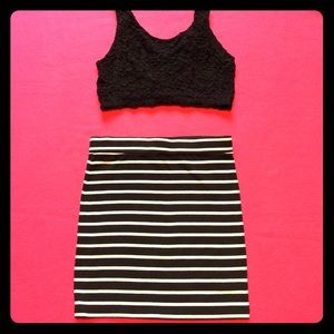 Striped Pencil Skirt
