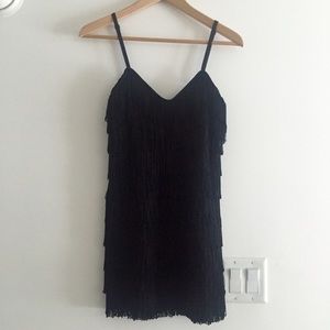 Black Flapper Fringe Dress